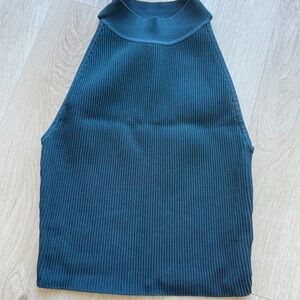 Babaton Teal Ribbed Knit Top